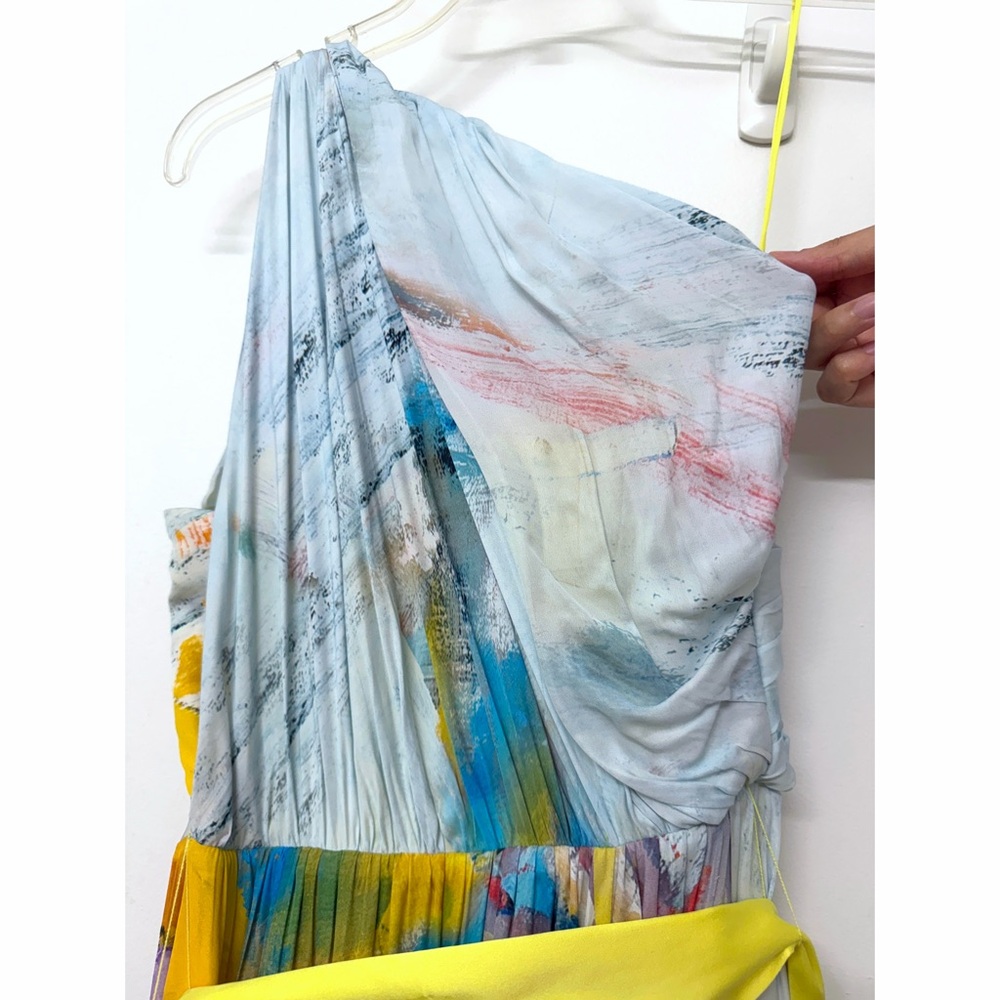 Alice + Olivia x Kidsuper Milan Asymmetric Maxi Dress Gown Colms Painting 8 - Picture 11 of 16